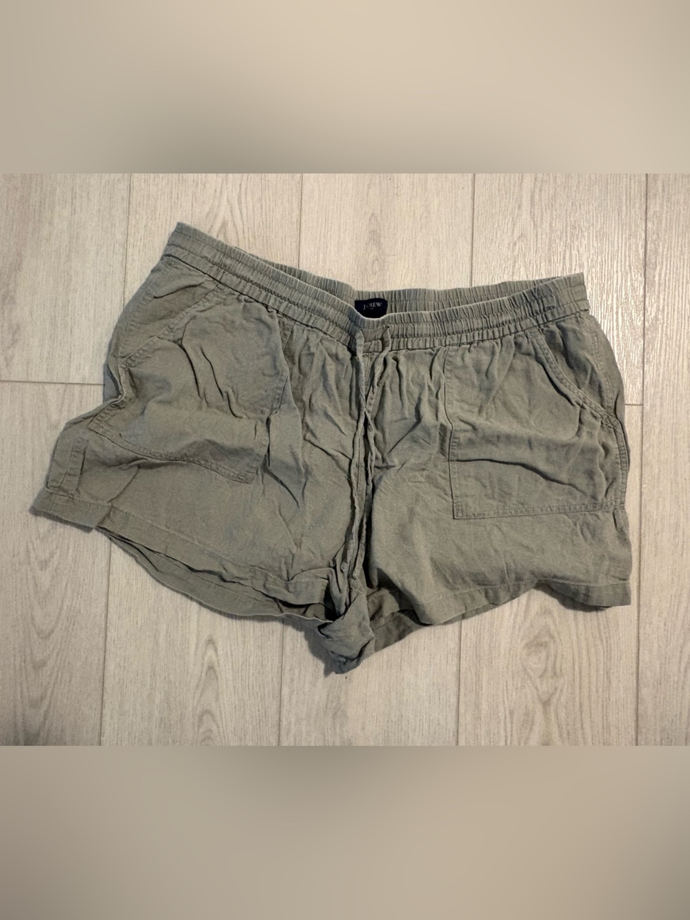 J. Crew Olive Green Cotton Drawstring Women's Shorts